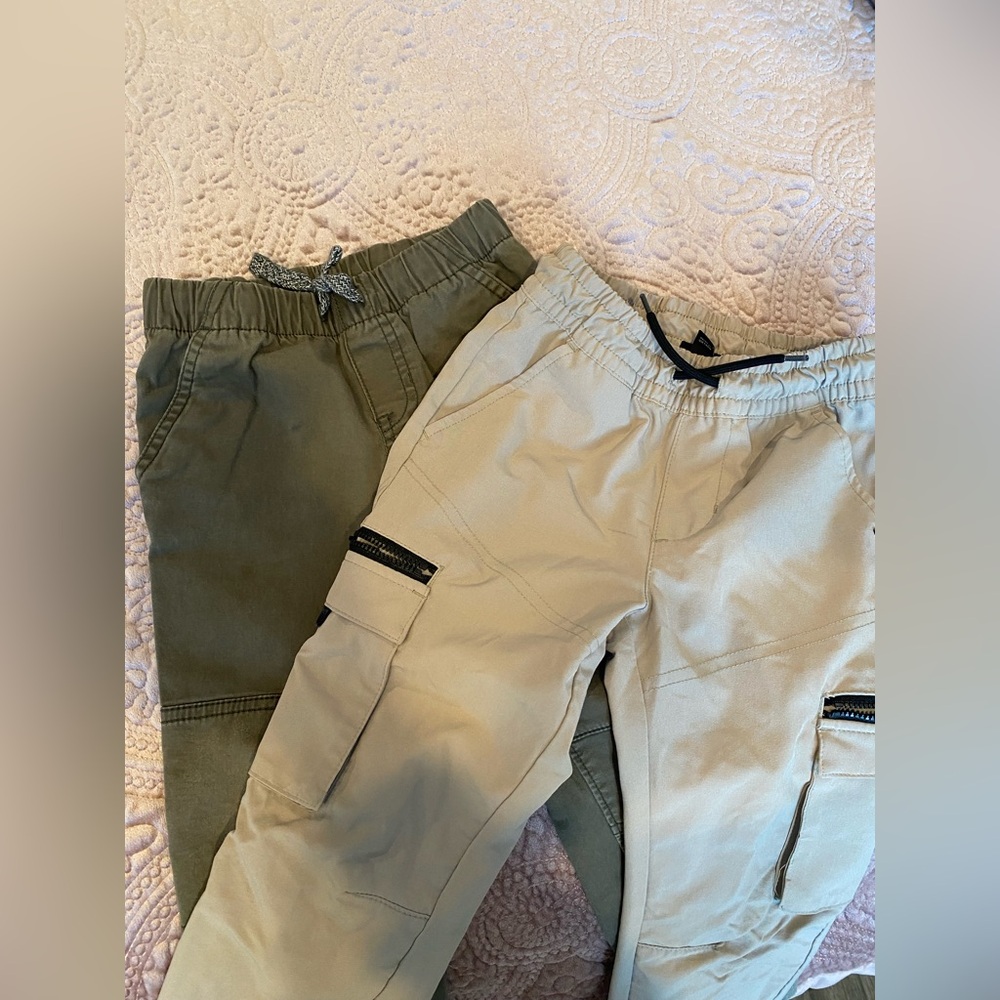 Olive and Tan Kids Jogger/Cargo Pants (2) - Picture 2 of 8